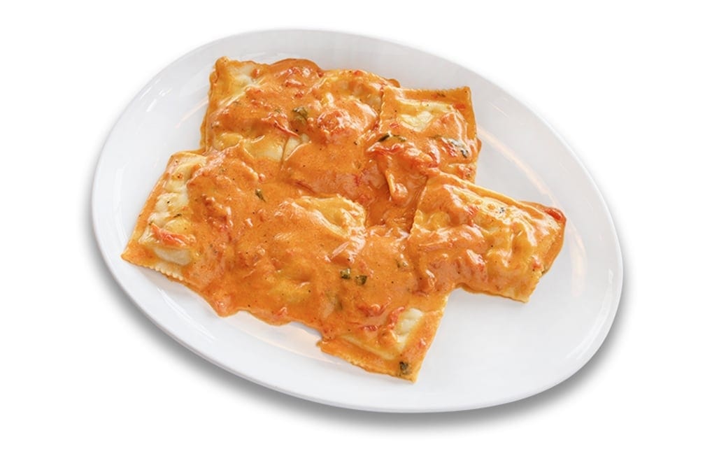 P-Four Cheese Ravioli Pink Sauce Pasta.