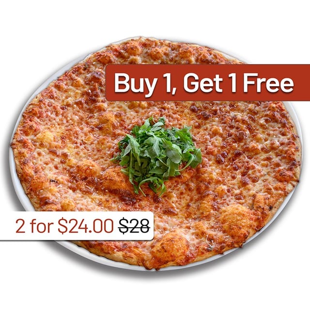 BOGO 18" Family Style Pizza - Order One Entree, Receive Two.