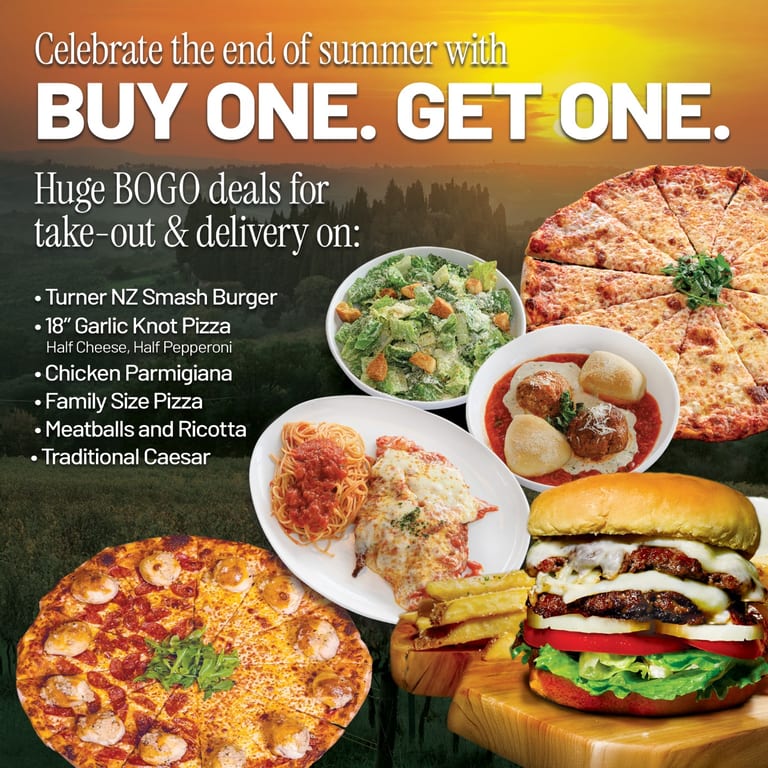 End of Summer BOGO Deals on Take-Out & Delivery!