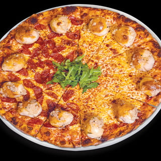 18" Garlic Knot Pizza – Half Cheese / Half Pepperoni