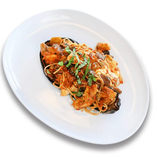 Eggplant Boat Pasta