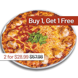 BOGO 18" Garlic Knot Pizza Half Cheese, Half Pepperoni - Order One Entree, Receive Two