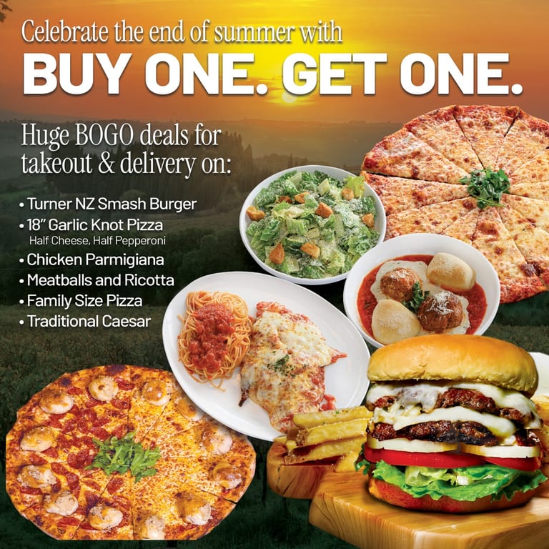 End of Summer BOGO Deals on Takeout & Delivery!